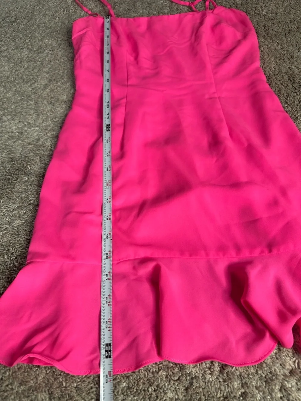 Lovers + Friends Teddy Mini Dress XS hot pink ruffle sleeveless sexy flirty date - Picture 9 of 12